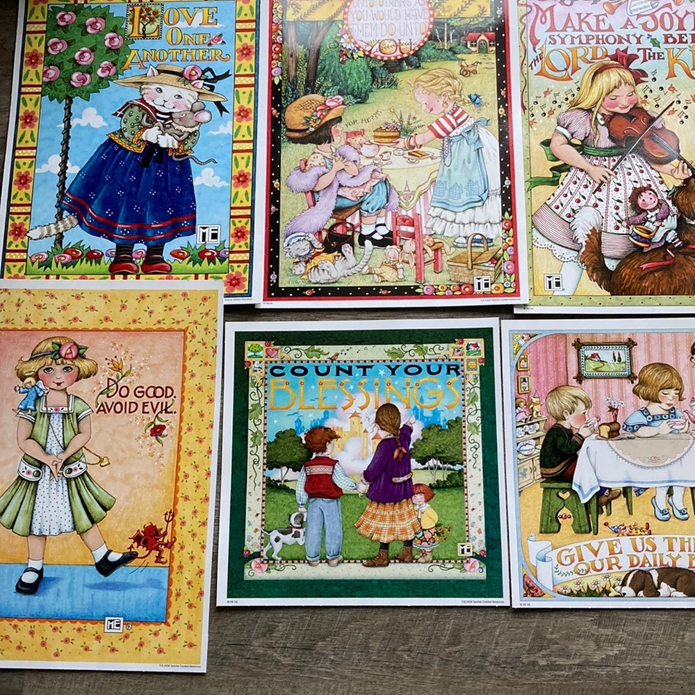 Mary Englebreit 6 Posters New Beautiful Laminated 12x17 & 12x12
